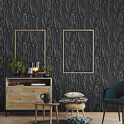 Galerie Wallcoverings Product Code 10149-15 - Elle Decoration Wallpaper Collection - Black Gold Colours - Marble Design