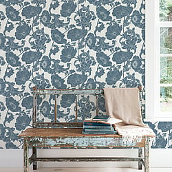 Galerie Wallcoverings Product Code 14023 - Ekbacka Wallpaper Collection - Blue White Colours - Papaver Design