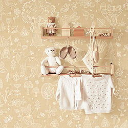 Galerie Wallcoverings Product Code 14808 - Little Explorers 2 Wallpaper Collection - Yellow Colours - Bring your children's walls to life with this cute, fun and quirky forest kingdom wallpaper by Galerie. Featuring an array of cute animals including snails, bears and bunnies, this washable wallprint gives off a harmonious vibe and is perfect for using in nurseries, toddlers and kids bedrooms or even as a print for anyone with a youthful outlook on life! Design