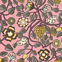 Galerie Wallcoverings Product Code 23331 - Marimekko 5 Wallpaper Collection - Pink Mauve Yellow Brown Colours - Marimekko Pieni Tiara Design