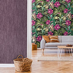 Galerie Wallcoverings Product Code 26744 - Tropical Wallpaper Collection - Berry Colours - Palau Design
