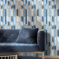 Galerie Wallcoverings Product Code 29926 - Italian Textures 2 Wallpaper Collection - Blue Beige Colours - Geo Design