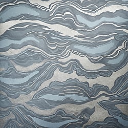 Galerie Wallcoverings Product Code 30028 - Slow Living Wallpaper Collection - Blue Silver  Colours - Reflection Night Blue Design
