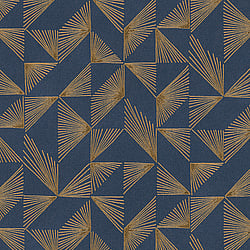 Galerie Wallcoverings Product Code 31844 - Imagine Wallpaper Collection - Blue Gold Colours - Contemporary Fan Motif Design