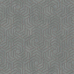 Galerie Wallcoverings Product Code 32609 - City Glam Wallpaper Collection - Rose Gold Grey Colours - Hex Geometric Design
