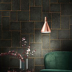 Galerie Wallcoverings Product Code 33223 - Natural Opulence Wallpaper Collection - Black Colours - Wood Block Design