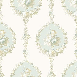 Galerie Wallcoverings Product Code 3905 - Italian Damasks 3 Wallpaper Collection - Blue Cream Gold Colours - Traditional Floral Design