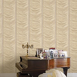 Galerie Wallcoverings Product Code 42543 - Opulence Wallpaper Collection - Yellow Gold Colours - Drape Effect Design