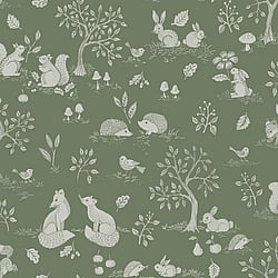 Galerie Wallcoverings Product Code 44131 - Apelviken 2 Wallpaper Collection - Green Colours - Woodland Walk Design