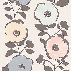 Galerie Wallcoverings Product Code 51183713 - Skandinavia 2 Wallpaper Collection - Natural Putty Peach Blue Grey Colours - Muted Skandi Floral Bloom Design