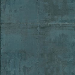 Galerie Wallcoverings Product Code 51193001 - Metropolitan Wallpaper Collection - Teal Colours - Industrial Plate Design