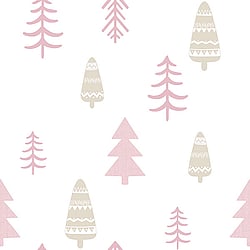 Galerie Wallcoverings Product Code 5464 - Little Explorers Wallpaper Collection - Pink Gold Colours - Pink Trees Design