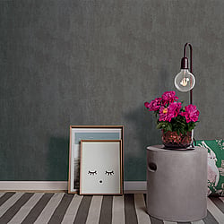 Galerie Wallcoverings Product Code 59313 - The Textures Book Wallpaper Collection - Black Grey Colours - Concrete Design