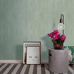 Galerie Wallcoverings Product Code 59317 - Loft Wallpaper Collection - Green Colours - Concrete Design