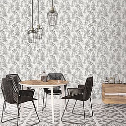 Galerie Wallcoverings Product Code 7311 - Evergreen Wallpaper Collection - Grey Mica Colours - Trees Design