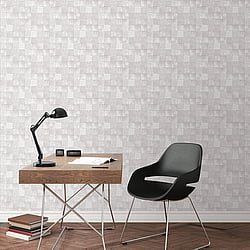Galerie Wallcoverings Product Code 7348 - Evergreen Wallpaper Collection - Grey Mica Colours - Aqua Tile Design