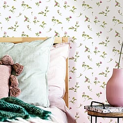 Galerie Wallcoverings Product Code 84009 - Cottage Chic Wallpaper Collection - Pink Colours - Bocciolo Blu Design