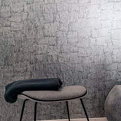 Galerie Wallcoverings Product Code 95016 - Air Wallpaper Collection - Silver Colours - This utterly gorgeous wallpaper captures the texture of torn bark. The natural texture with a subtle sheen exudes tranquillity. The light dances across the surface, making this an excellent choice for smaller rooms or hallways that need that lift to give them a feeling of enhanced space. Perfect across all four walls, it can also be coordinated with a complementary design to create an interior full of lustre and sophistication.  Design