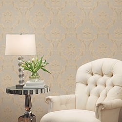 Galerie Wallcoverings Product Code 95121 - Ornamenta 2 Wallpaper Collection - Grey Beige Colours - Classic Damask Design