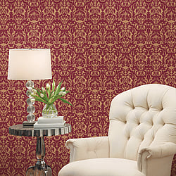 Galerie Wallcoverings Product Code 95505 - Ornamenta 2 Wallpaper Collection - Red Gold Colours - Toscano Damask Design