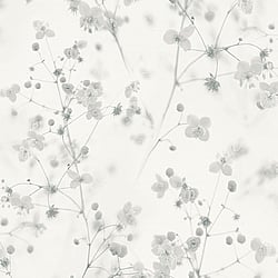 Galerie Wallcoverings Product Code BW51034 - Blooming Wild Wallpaper Collection - White Grey Colours - Delicate Buttercup Motif Design