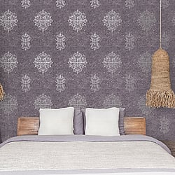 Galerie Wallcoverings Product Code CM2481 - Lustre Wallpaper Collection - Purple Lilac Colours - Damask Design