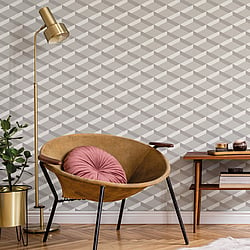 Galerie Wallcoverings Product Code DA23250 - Luxe Wallpaper Collection - Light Grey Colours - Shadow Trellis Design
