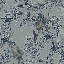 Galerie Wallcoverings Product Code ED13086 - Ted Baker Eden Wallpaper Collection - Blue Yellow Pink Colours - Macaw Design