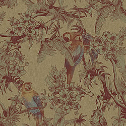 Galerie Wallcoverings Product Code ED13088 - Ted Baker Eden Wallpaper Collection - Gold Red Green Colours - Macaw Design