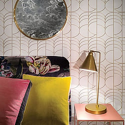 Galerie Wallcoverings Product Code EL21053 - Elisir Wallpaper Collection - White Gold Colours - Deco Retro Design