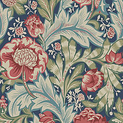 Galerie Wallcoverings Product Code ET12302 - Arts And Crafts Wallpaper Collection - Deep Blue Red Green Colours - Acanthus Garden Design