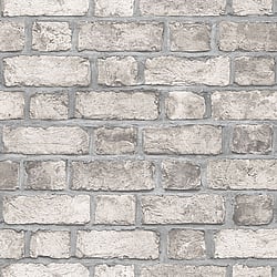 Galerie Wallcoverings Product Code FH37520 - Homestyle Wallpaper Collection - Taupe Black Colours - Farmhouse Brick Design