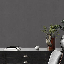 Galerie Wallcoverings Product Code FS72023 - Fusion Wallpaper Collection - Charcoal Colours - Hessian Effect Textured Design