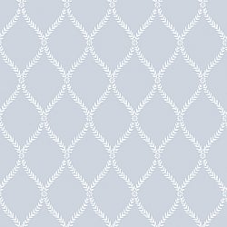 Galerie Wallcoverings Product Code G45051 - Vintage Roses Wallpaper Collection - Blue White Colours - Laurel Trellis Design