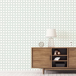 Galerie Wallcoverings Product Code G45402 - Just Kitchens Wallpaper Collection - Green White Colours - Bee Hive Design