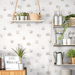 Galerie Wallcoverings Product Code G45414 - Just Kitchens Wallpaper Collection - Beige Colours - Coffee Design