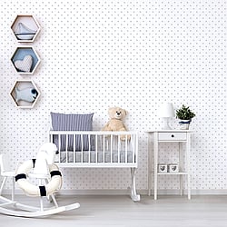 Galerie Wallcoverings Product Code G56548 - Just 4 Kids 2 Wallpaper Collection - Grey White Colours - Small Stars Design