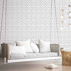 Galerie Wallcoverings Product Code G56646 - Small Prints Wallpaper Collection - Black Grey White Colours - Delicate Floral Design