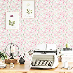 Galerie Wallcoverings Product Code G56669 - Small Prints Wallpaper Collection - Pink Green Cream Colours - Mini Mod Floral Design