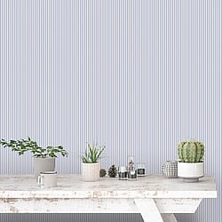 Galerie Wallcoverings Product Code G67927 - Smart Stripes 3 Wallpaper Collection - Blue White Colours - Ticking Stripe Design