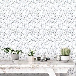 Galerie Wallcoverings Product Code G67932 - Miniatures 2 Wallpaper Collection - Blue White Colours - Small Rose Trail Design