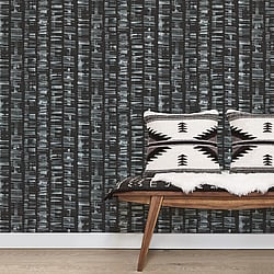 Galerie Wallcoverings Product Code G78282 - Bazaar Wallpaper Collection - Black Teal Colours - Aztec Design