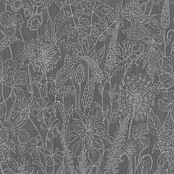 Galerie Wallcoverings Product Code HO20048 - Home Wallpaper Collection - Dark Grey White Colours - Floral Motif Design
