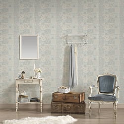 Galerie Wallcoverings Product Code MC61044 - Maison Charme Wallpaper Collection - Blue, Grey, White Colours - Revel in vintage charm with the Maison Charme Patchwork Vintage Floral print. This playful pattern arranges faded florals, ditsy prints and delicate plaids in a colourful basketweave patchwork. The shabby chic medley of designs mimics well-loved quilts and counterpanes. Incorporate this repeat print into bedroom, living room or kitchen schemes to infuse living spaces with an easy-going cottage style. Printed on vinyl with a non-woven backing, this design exudes romantic whimsy. Nostalgic and light-hearted, this fabric collage celebrates the beauty of imperfection and cherished heirlooms. Design