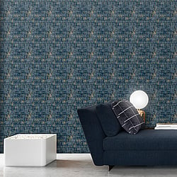 Galerie Wallcoverings Product Code NHW1031 - Enchanted Wallpaper Collection - Blue Bronze Colours - Suber Royal Blue Design