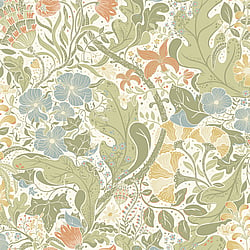 Galerie Wallcoverings Product Code S83101 - Sommarang 2 Wallpaper Collection - Beige Colours - Swedish Flowers and Leaves Design