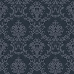 Galerie Wallcoverings Product Code SB37912 - Simply Silks 4 Wallpaper Collection - Navy Colours - Classic Damask Design