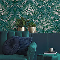 Galerie Wallcoverings Product Code TJ40704 - Mulberry Tree Wallpaper Collection - Teal Colours - Logan Design