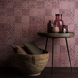 Galerie Wallcoverings Product Code TP21291 - Passenger Wallpaper Collection - Pink Purple Colours - Funky Tiles Design